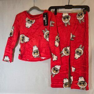 Kid's Red Fleece Labubu Pajama set